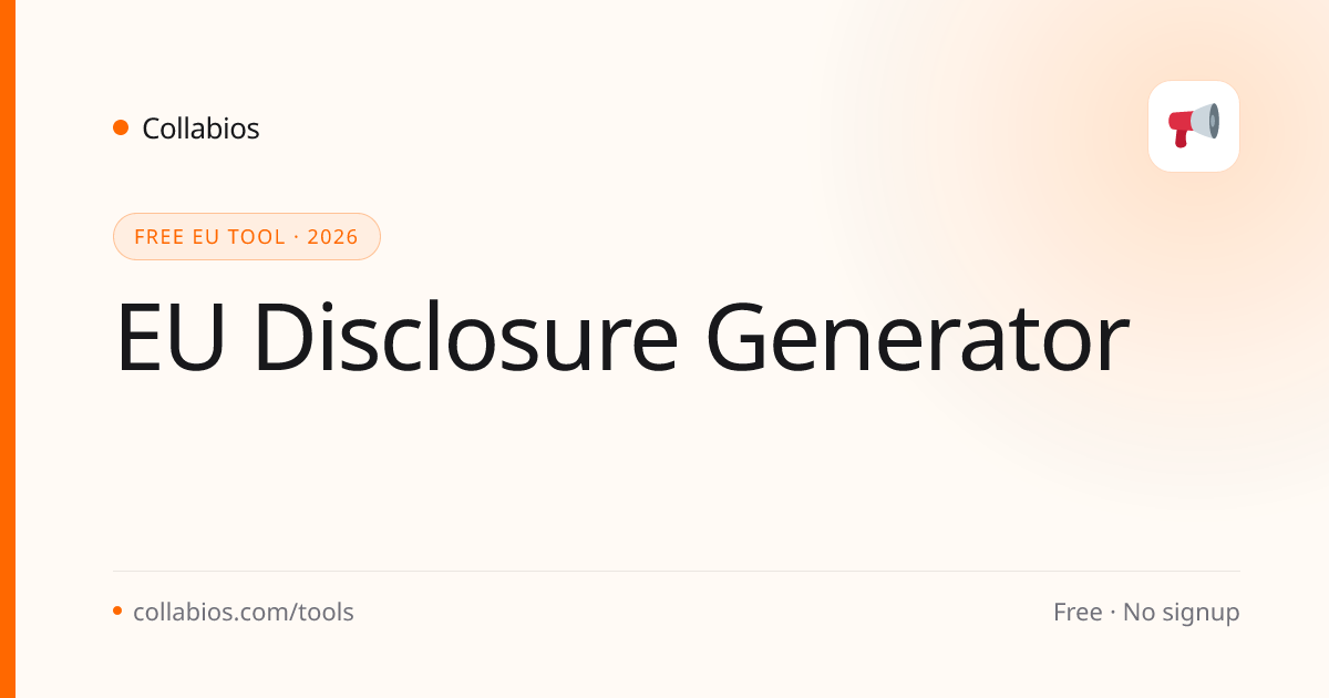 Influencer Disclosure Generator (ASA + EU) | Collabios